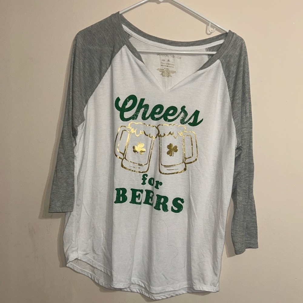 St. Patrick’s Day Grayson Threads Cheers Beers Long Sleeve Tee Size XL